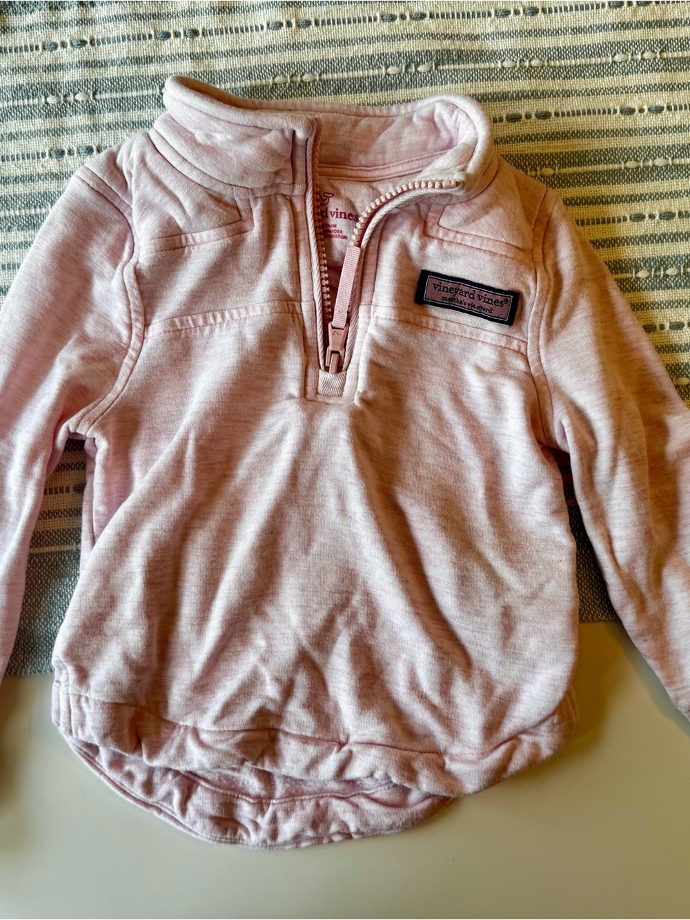 Vineyard Vines Light Pink Girls' Quarter-Zip Pullover